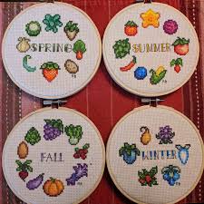 Chicken stardew valley cross stitch. Stardew Seasonal Crop Cross Stich Series That My Fiancee Did Imgur