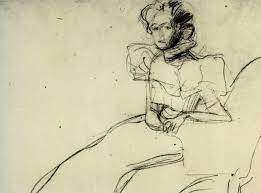 Klimt pintó lienzos y murales con un estilo personal muy ornamentado, que también manifestó a través de objetos de artesanía. Gustav Klimt Preparatory Sketch For The Portrait Of Sonja Knips