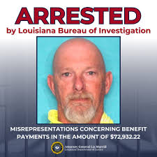 🚨Our Louisiana Bureau of Investigation agents arrested a Crowley man for  Misrepresentations concerning benefit payments in the amount of $72,932.22  https://aglizmurrill.com/Article/331