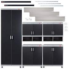 Rubbermaid Fasttrack Garage Laminate Cabinet Set With Wall Panel 5 Piece Ftcs2000wp The Home Depot Wall Paneling Laminate Cabinets Modular Walls