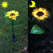 Installs anywhere that gets direct sunlight. 2 Pcs Sunflower Outdoor Solar Power Led Flower Light Waterproof Chrysanthemum Flower Stake Lamp Home Garden Yard Lawn Path Decor Sale Banggood Com