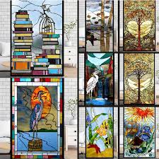 What is beyond it that can see in? Frosted Privacy Window Film Stained Glass Film Retro European Church Style Colorful Window Stickers Shower Bathroom Glass Film Best Deal Fd0bc Cicig