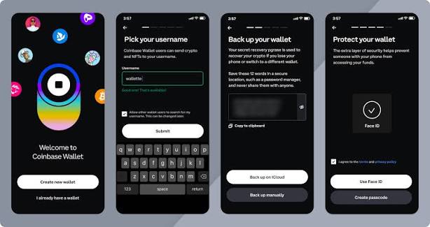 Coinbase Wallet mobile app interface