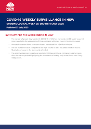 Victoria has recorded no new local coronavirus cases for a ninth consecutive day, as the government defends while the state reopened its border to regional nsw on monday, thousands of for daniel andrews to prioritise bringing tennis players from covid hotspot countries to australia, rather than. Https Www Health Nsw Gov Au Infectious Covid 19 Documents Covid 19 Surveillance 180720 Pdf