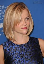 Reese witherspoon medium length hairstyles: Reese Witherspoon Blonde Hair In A Longer Bob With Side Bangs