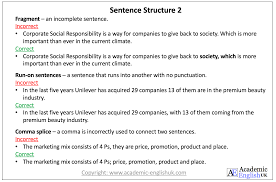 Academic Sentence Structure Academic English Uk