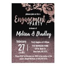 Black And Rose Gold Wedding Invitations Black Rose Gold Glitter Floral Engagement Invitation Zazzle Com In 2020 Engagement Invitations Rose Gold Glitter Rose Gold Theme