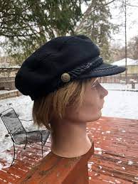 Nice Vintage Mariners Cap Skipper Hat Black Greek Fishermans Etsy Driving Cap Hats Cap