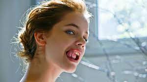 Barbara Palvin Blondes Blue Eyes Open Mouth Tongue Wallpaper 2958755 Wallbase Cc Barbara Palvin Sparkly Eyes Victorias Secret Models