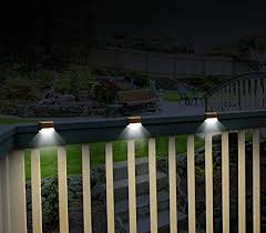 Ideaworks Solar Powered Deck Step Lights 3 Pack Wall Mount Patio Rail Outdoor Lamp Light White Solar Deck Lights Deck Step Lights Patio Railing