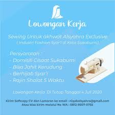 Check spelling or type a new query. Lowongan Kerja Bagian Sewing Hanya Alsyahra Exclusive Facebook