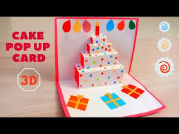 Select a piece of cardstock for the base of the card. Diy Birthday Cake Pop Up Card Easy Pop Up Card Tutorials Happy Bir