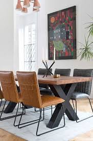 Table Salle A Manger Contemporaine Bois Massif Et Metal Table Salle A Manger Salle A Manger Bois Salle A Manger En Chene
