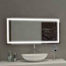 Fresca allier 48 white modern double sink bathroom vanity with mirror at menards. Illuminated Led 24 X 48 Bathroom Mirror By Suite Mirror Bathroom Mirror Led Mirror Mirror