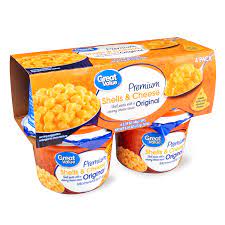 Do you have a pile of old boxes in the. Great Value Premium Shells Cheese Microwavable Cups Original 2 39 Oz 4 Count Walmart Com Walmart Com
