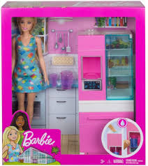 ¡prepara a barbie para su mudanza a manhattan en este juego de barbie para vestir y maquillar! Barbie Ghl84 Muneca Con Muebles De Cocina Y Accesorios