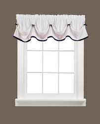 Black And White Valance Curtains Amazon Com Kate 58 X 13 Valance White With Black Trim Home Kitchen Window Valance Valance Curtains White Valance