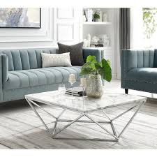 Shop our best selection of chrome coffee tables to reflect your style and inspire your home. Inspired Home Ignacio White Chrome Coffee Table With Marbletop Ct134 24we Hd The Home Depot Elegant Living Room Furniture Coffee Table Elegant Living Room