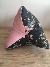 Reading Bones, Black Pink With Flowers, 2 Coloured, Flowers, Neck Pillow,  Bookend, Book Cushion, Neck Support