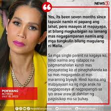 Inamin ni Pokwang na hiwalay na sila ng partner niyang si Lee O'Brian. Sa  kabila nito, maayos daw ang kanilang relasyon bilang mga magulang ni Malia.  May mensahe rin ang aktres sa