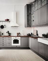 Do not add the 4 splash!! These Gray Cabinets Are Huge So You Get Plenty Above And Below You Also Get Dark Wood Countertops To P Kitchen Renovation Kitchen Layout White Kitchen Design