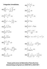 Ejercicios Propuestos De Integrales Inmediatas Parte 3 Calculo Diferencial E Integral Matematica Ejercicios Formulas De Geometria
