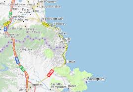 This pebble beach is sheltered by the breakwater of the port on the left side and cap cerberes to the right. Carte Michelin Cerbere Plan Cerbere Viamichelin