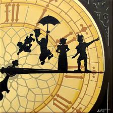 Peter Pan Clock Acrylic Painting By Mrminorr Disney Paintings Peter Pan Painting Peter Pan Art