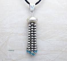 sterling silver beads tel pendant