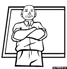 Number coloring pages are so much fun! School Teacher Online Coloring Page