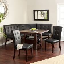 6 Kitchen Black Dining Set Faux Leather Wood Corner Breakfast Nook Table Bench Corner Dining Table Breakfast Nook Furniture Kitchen Table Settings