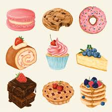Delicious Hand Painted Desserts Vector Set Free Image By Rawpixel Com Noon Desserts Menu Bakery Menu Dessert Illustration