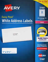 Blank label formats are built into all versions of word, no template needed. Avery 5160 Easy Peel White Labels Laser Printers Pop Up Edge 1 X 2 5 8 For Sale Online Ebay