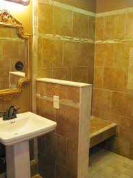 Small Knee Wall Wrapped In Tile And Stone Gives Support To A Floating Bench Seat In This Shower Glass Mos Knee Wall Glamorous Bathroom Decor Walk In Shower