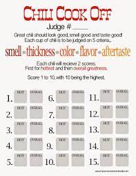 This copy has all of the design and formatting . Free Chili Cook Off Score Card My Name Is Snickerdoodle