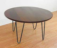 After having such success with our hairpin leg dining table, i decided to give hairpin legs another spin for our coffee table. Hand Made Mid Century Modern Danish Modern Round Coffee Table With Hairpin Legs By Don Yacovella Custommade Com