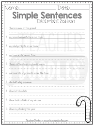 Simple Sentences December Edition Simple Sentences Sentences Sentence Correction