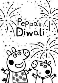 The spruce / ashley deleon nicole these free pumpkin coloring pages will be sna. Coloring Page Diwali Peppa Pig Is Celebrating Diwali 10