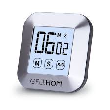 Geekhom Minuteur De Cuisine Magnetique Et Digital Ecran Tactile Avec Alarme Decompte De Temps Grand Ecran Lcd P Minuteur Cuisine Minuteur Ecran Tactile