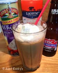 Aunt Rocky S No Ice Cream Root Beer Float Low Carb Sugar Free Recipe Float Recipes Low Carb Ice Cream Recipe Sugar Free