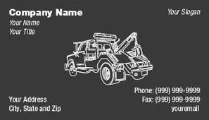 Road service / towing business card with tow truck image. Towing And Wrecker Services Business Cards