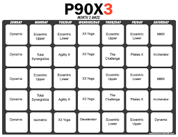 p90x3 month 3 m workout schedule