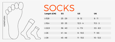 Unfolded Conversion Chart For Men And Womens Sock Size 2019