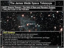 The james webb space telescope developed by the nasa with the support of european agency and canadian space agency is intended to succeed hubble space telescope for infrared observation. Astronomy And The James Webb Space Telescope John