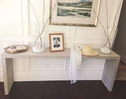 White Gold Ikea Hack Malm Table To Grasscloth Console Ikea Console Table Ikea Malm Table Bed Table On Wheels
