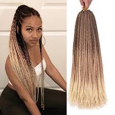 Section off the hair in. Amazon Com Refined Hair Products 6packs 24inch Ombre Box Braids Crochet Braids Braiding Hair Weave 22strands High Temperature Synthetic 3s Box Braids For African Women Ombre Blonde 6packs Beauty