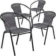 Maybe you would like to learn more about one of these? Flash Furniture 4 Pk Gray Rattan Indoor Outdoor Restaurant Stack Chair Walmart Com Walmart Com