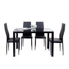 Shop for rectangle glass dining tables in dining tables at walmart and save. Modern Rectangular Glass Dining Table And Chair Set Of 4 Small Round Table With Metal Leg White Eiffel Dining Chair For Dining Room Kitchen Furniture Rectangular Table 4 Black Chair Buy Online In