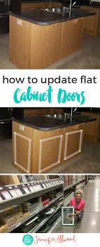 Remove cabinet door fronts and existing hardware then wipe with a damp cloth to assure clean surface. How To Add Dimension To Flat Cabinet Doors A Cabinet Makeover Idea