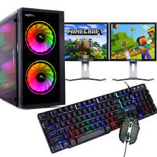 Learn about key pc hardware components so that you can discover the latest pc innovations. Gaming Pc Bundle Intel Quad Core 8gb 1tb Windows 10 Gt710 Dual Screen Budget Ebay
